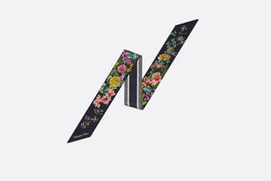 D-Floral Mitzah Scarf • Blue Multicolor Silk Twill