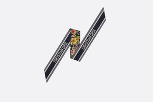D-Floral Mitzah Scarf • Blue Multicolor Silk Twill