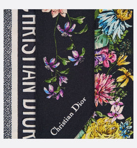 D-Floral Mitzah Scarf • Blue Multicolor Silk Twill