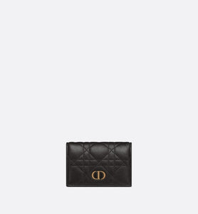 Dior Caro XS Wallet • Black Supple Cannage Calfskin