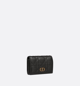 Dior Caro XS Wallet • Black Supple Cannage Calfskin