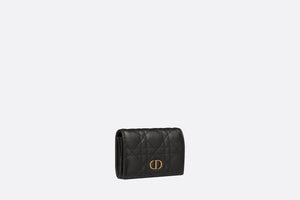 Dior Caro XS Wallet • Black Supple Cannage Calfskin