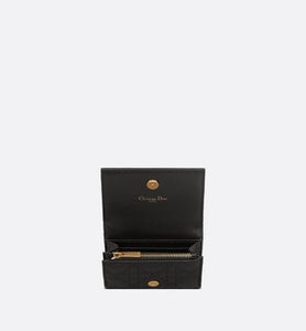 Dior Caro XS Wallet • Black Supple Cannage Calfskin