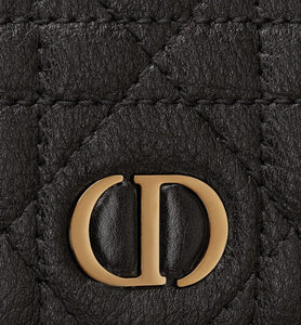Dior Caro XS Wallet • Black Supple Cannage Calfskin