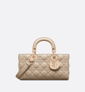 Medium Lady D-Joy Bag • Sand-Colored Cannage Lambskin