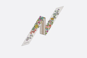 D-Floral Mitzah Scarf • White Multicolor Silk Twill