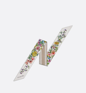 D-Floral Mitzah Scarf • White Multicolor Silk Twill