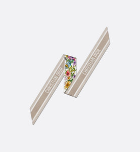 D-Floral Mitzah Scarf • White Multicolor Silk Twill