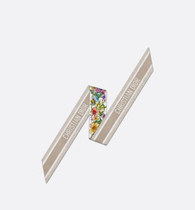 D-Floral Mitzah Scarf • White Multicolor Silk Twill