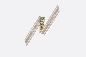 D-Floral Mitzah Scarf • White Multicolor Silk Twill