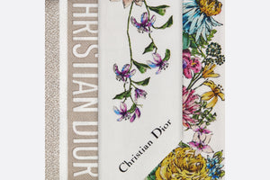 D-Floral Mitzah Scarf • White Multicolor Silk Twill