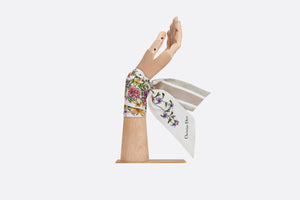 D-Floral Mitzah Scarf • White Multicolor Silk Twill