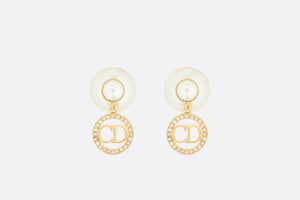 Dior Tribales Earrings • Gold-Finish Metal with White Resin Pearls and Silver-Tone Crystals