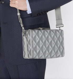 Dior Lingot Pouch • Dior Gray CD Diamond Canvas and Smooth Calfskin