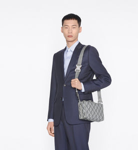 Dior Lingot Pouch • Dior Gray CD Diamond Canvas and Smooth Calfskin