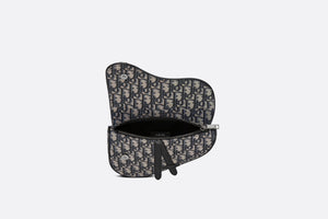 Mini Saddle Bag • Beige and Black Dior Oblique Jacquard