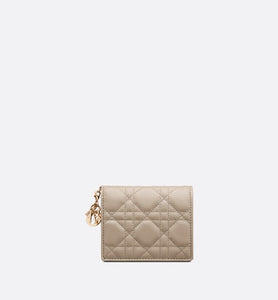 Mini Lady Dior Wallet • Sand-Colored Cannage Lambskin