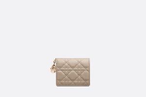 Mini Lady Dior Wallet • Sand-Colored Cannage Lambskin