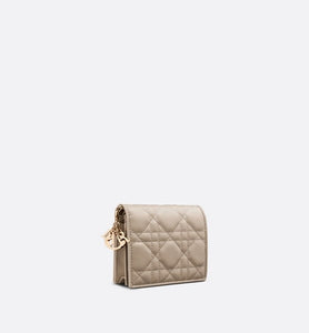 Mini Lady Dior Wallet • Sand-Colored Cannage Lambskin