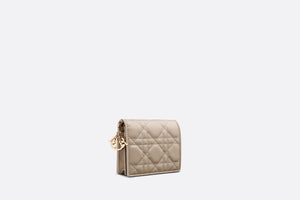 Mini Lady Dior Wallet • Sand-Colored Cannage Lambskin