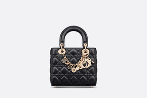30 Montaigne Bag Charm • Gold-Finish Metal and Black Lacquer