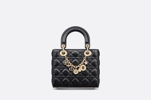 30 Montaigne Bag Charm • Gold-Finish Metal and Black Lacquer