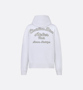 'Christian Dior Atelier' Hooded Sweatshirt • White Organic Cotton Fleece