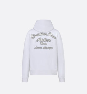'Christian Dior Atelier' Hooded Sweatshirt • White Organic Cotton Fleece