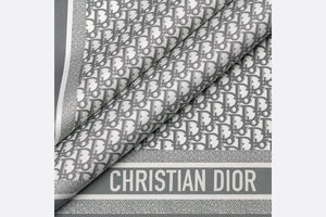 Dior Oblique Diortwin 70 Square Scarf • Gray Silk Twill