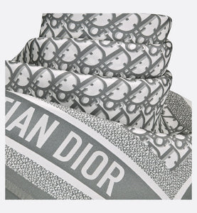 Dior Oblique Diortwin 70 Square Scarf • Gray Silk Twill