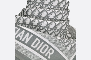 Dior Oblique Diortwin 70 Square Scarf • Gray Silk Twill