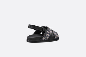 Baby Sandal • Deep Blue Calfskin and Dior Oblique Canvas
