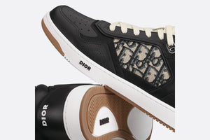 B27 High-Top Sneaker • Black Smooth Calfskin with Beige and Black Dior Oblique Jacquard