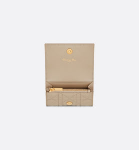 Dior Caro XS Wallet • Sand-Colored Supple Cannage Calfskin