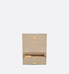 Dior Caro XS Wallet • Sand-Colored Supple Cannage Calfskin