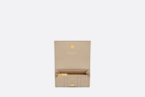 Dior Caro XS Wallet • Sand-Colored Supple Cannage Calfskin