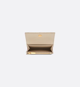 Dior Caro XS Wallet • Sand-Colored Supple Cannage Calfskin