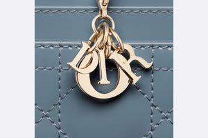 Lady Dior Five-Slot Card Holder • Cloud Blue Patent Cannage Calfskin