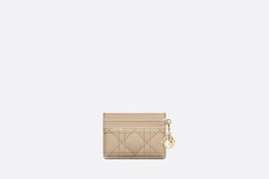 Lady Dior Five-Slot Card Holder • Sand-Colored Patent Cannage Calfskin