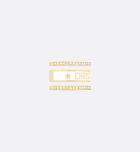 Dior Code Ring Set • Gold-Finish Metal and Silver-Tone Crystals with White Lacquer