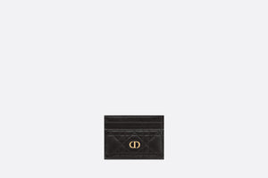 Dior Caro Five-Slot Card Holder • Black Supple Cannage Calfskin