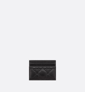 Dior Caro Five-Slot Card Holder • Black Supple Cannage Calfskin