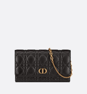 Dior Caro Pouch • Black Supple Cannage Calfskin