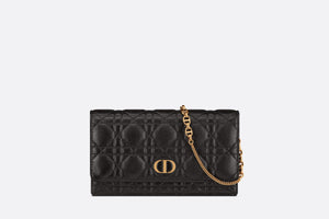 Dior Caro Pouch • Black Supple Cannage Calfskin