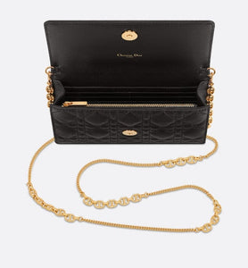 Dior Caro Pouch • Black Supple Cannage Calfskin