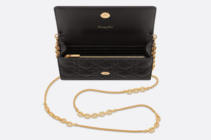 Dior Caro Pouch • Black Supple Cannage Calfskin