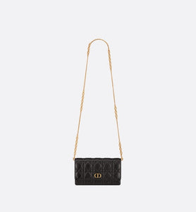Dior Caro Pouch • Black Supple Cannage Calfskin