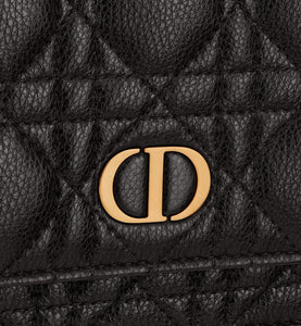 Dior Caro Pouch • Black Supple Cannage Calfskin