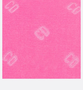 Kid's A-Line Dress • Fuchsia Pink Velvet Jersey Jacquard with 'CD' Motif