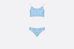 Kid's Two-Piece Swimsuit • Pale Blue 'CD' Technical Fabric